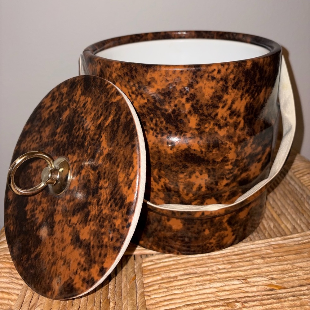 VINTAGE Tortoiseshell Ice Bucket